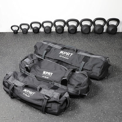 XPRT Fitness Workout Sandbag for Heavy Duty Workout Cross Training 7 Multi-positional Handles - Color Army Green/Black/Camo