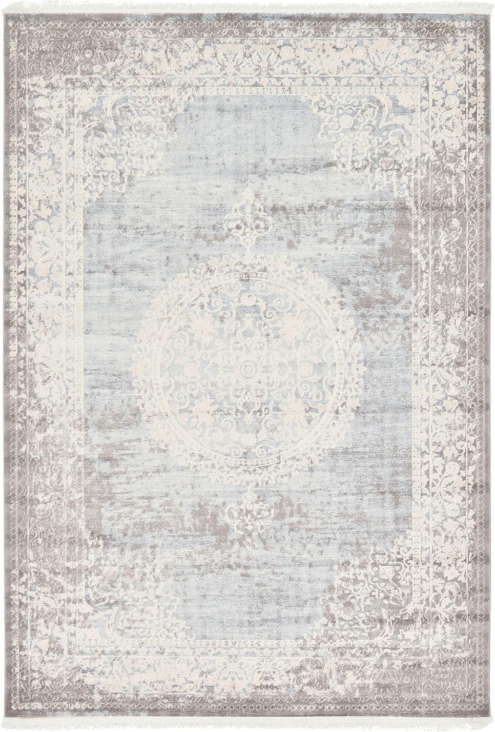 Unique Loom New Classical Collection Area Rug - Olwen (4'Round, Purple/ Gray)
