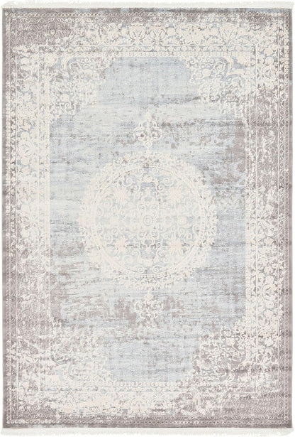 Unique Loom New Classical Collection Area Rug - Olwen (4'Round, Purple/ Gray)