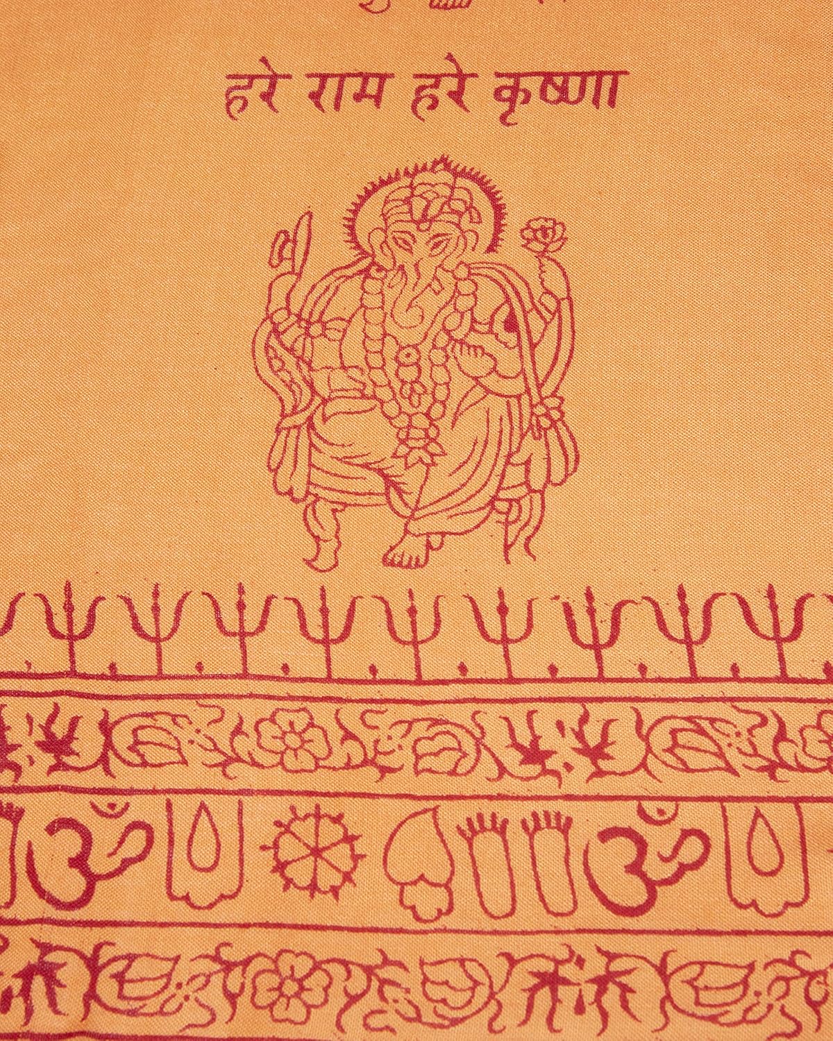 Yoga Scarf Meditation Shawl Large Wrap Hindu Prayer Stole OM Ganesha print