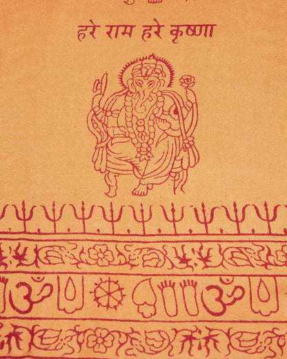 Yoga Scarf Meditation Shawl Large Wrap Hindu Prayer Stole OM Ganesha print