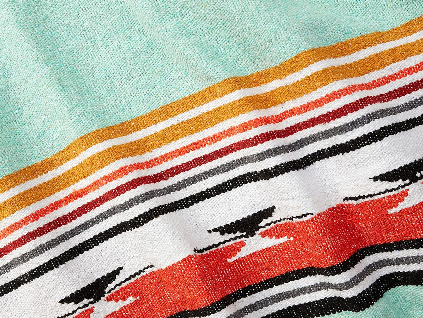 Mexican Blanket by Laguna Beach Textile Co - Beach, Yoga, Camping, or Decorative Throw Blanket - Traditional Handmade Serape (Ivory)