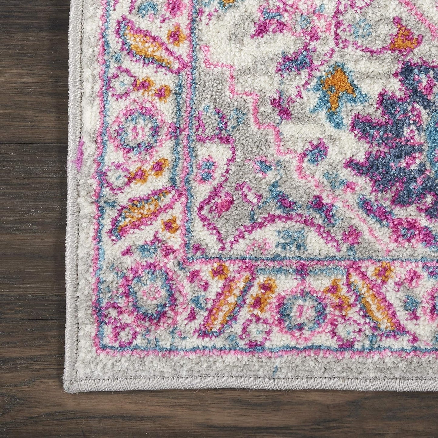 Nourison Home Passion Teal Multicolor 9' x 12' Area Rug - Easy Clean, Non Shedding, Bed Room, Living Room, Dining Room, Kitchen (9' x 12')