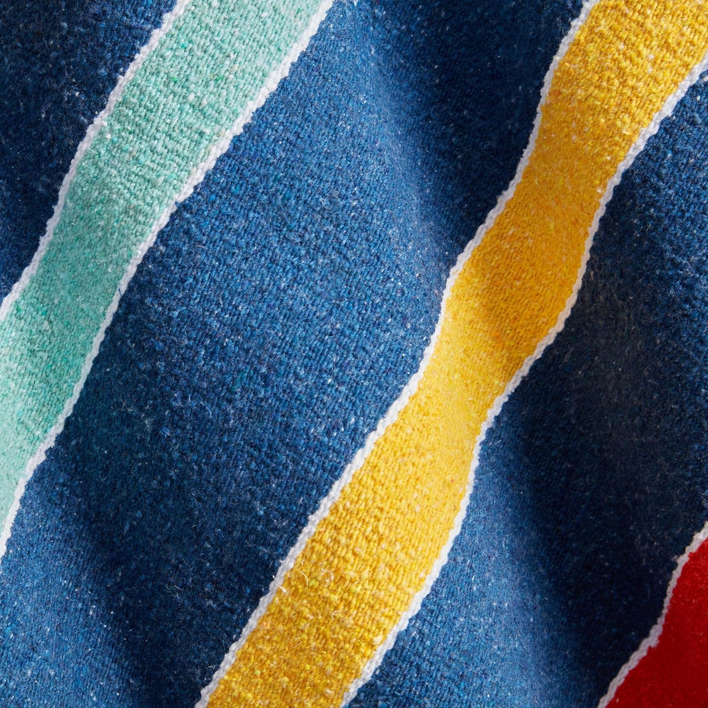 Mexican Blanket by Laguna Beach Textile Co - Beach, Yoga, Camping, or Decorative Throw Blanket - Traditional Handmade Serape (Ivory)