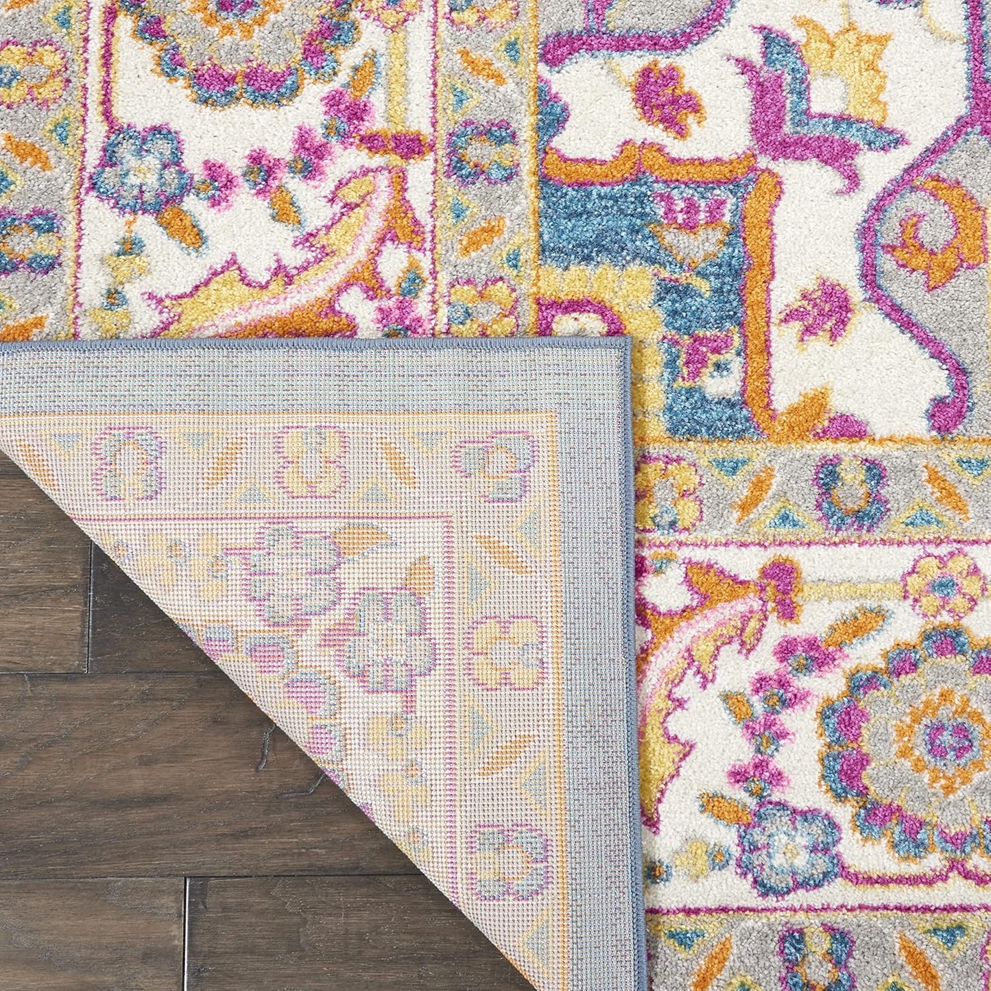 Nourison Home Passion Teal Multicolor 9' x 12' Area Rug - Easy Clean, Non Shedding, Bed Room, Living Room, Dining Room, Kitchen (9' x 12')