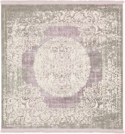 Unique Loom New Classical Collection Area Rug - Olwen (4'Round, Purple/ Gray)