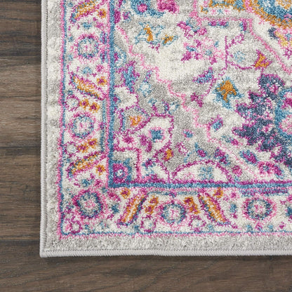 Nourison Home Passion Teal Multicolor 9' x 12' Area Rug - Easy Clean, Non Shedding, Bed Room, Living Room, Dining Room, Kitchen (9' x 12')