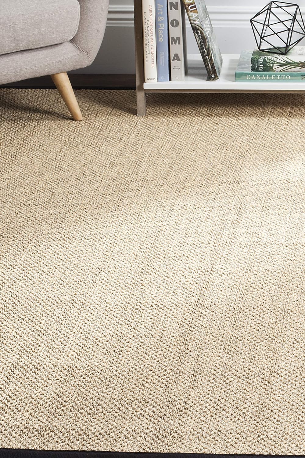 SAFAVIEH Area Rug 11x15 - Natural Fiber Collection - Large - Maize & Linen Color, Sisal, Woven Design with Border (NF141B) - Colors A