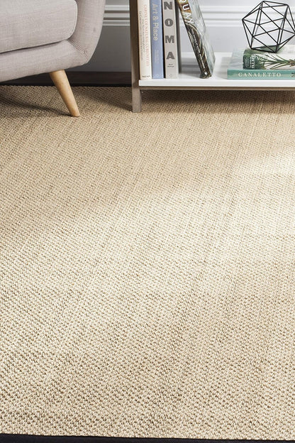 SAFAVIEH Area Rug 11x15 - Natural Fiber Collection - Large - Maize & Linen Color, Sisal, Woven Design with Border (NF141B) - Colors A