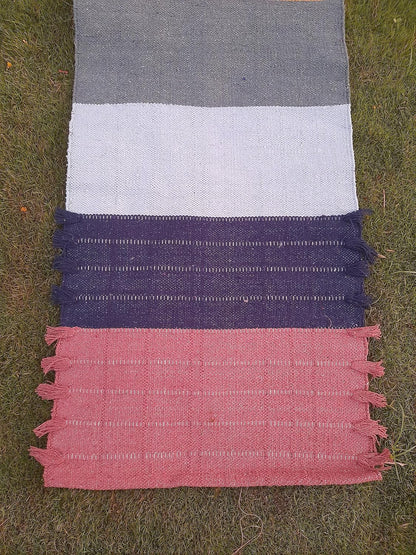 Jaipur art & Rugs Cotton Yoga Mat - Eco-Friendly Hand-Woven Rug - Non Slip & Thick (24”x72”x5mm) for Everyday Fitness at Home - Comfortable Extra-Long