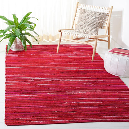 SAFAVIEH Area Rug 3x5 - Rag Rug Collection - Blue & Multi, Handmade Cotton, Boho Stripe Pattern, Ideal for Entryway, Living Room, Bedroom, Dining Space (RAR130B)
