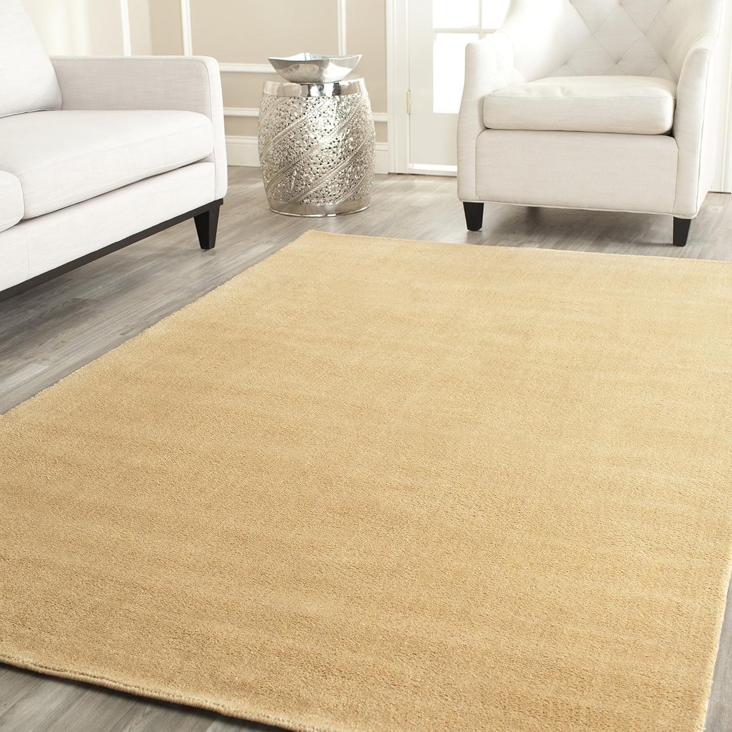 SAFAVIEH Himalaya Collection 6' Round Black HIM610C Handmade Premium Wool Area Rug