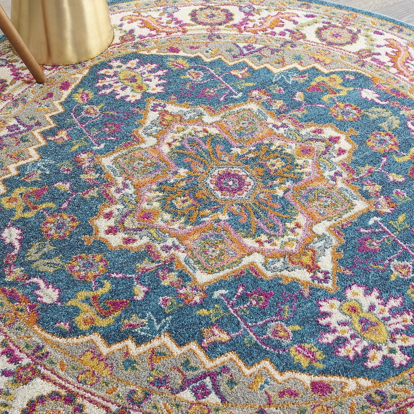 Nourison Home Passion Teal Multicolor 9' x 12' Area Rug - Easy Clean, Non Shedding, Bed Room, Living Room, Dining Room, Kitchen (9' x 12')