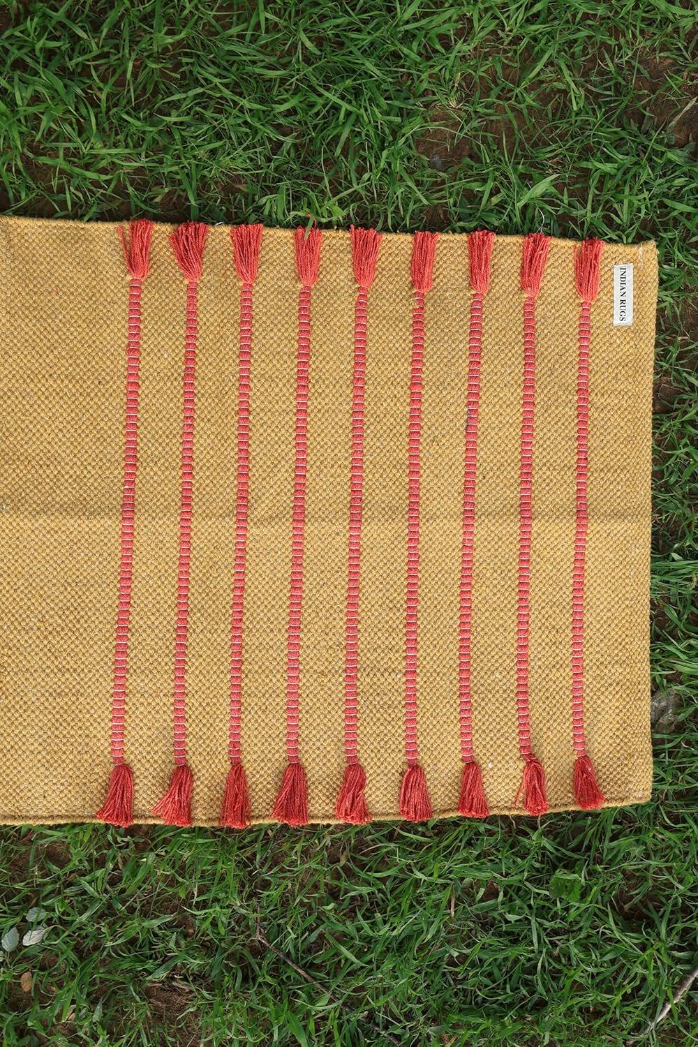 Cotton Organic Yoga Mat - Eco-Friendly Hand-Woven Rug - Handloom Foldable Yoga Mat for Everyday Fitness Maditation Rug - (24”x72”)