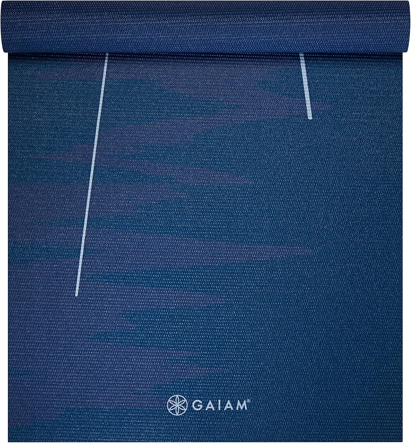 Gaiam Print Yoga Mat, Non Slip Exercise & Fitness Mat for All Types of Yoga, Pilates & Floor Exercises