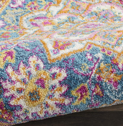 Nourison Home Passion Teal Multicolor 9' x 12' Area Rug - Easy Clean, Non Shedding, Bed Room, Living Room, Dining Room, Kitchen (9' x 12')