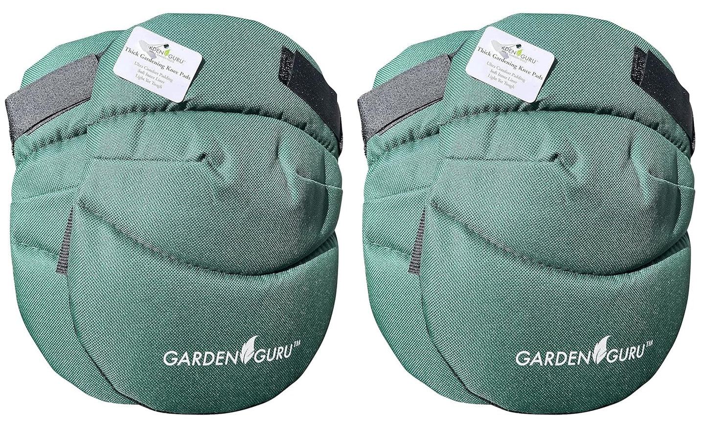 Garden Guru Cushioned Gardening Knee Pads with Adjustable Straps - Soft Inner Liner, Ultra Comfort Padding, Garden Kneelers for Yard Work, Cleaning, Household Chores, Roofing, and More 1 Pack