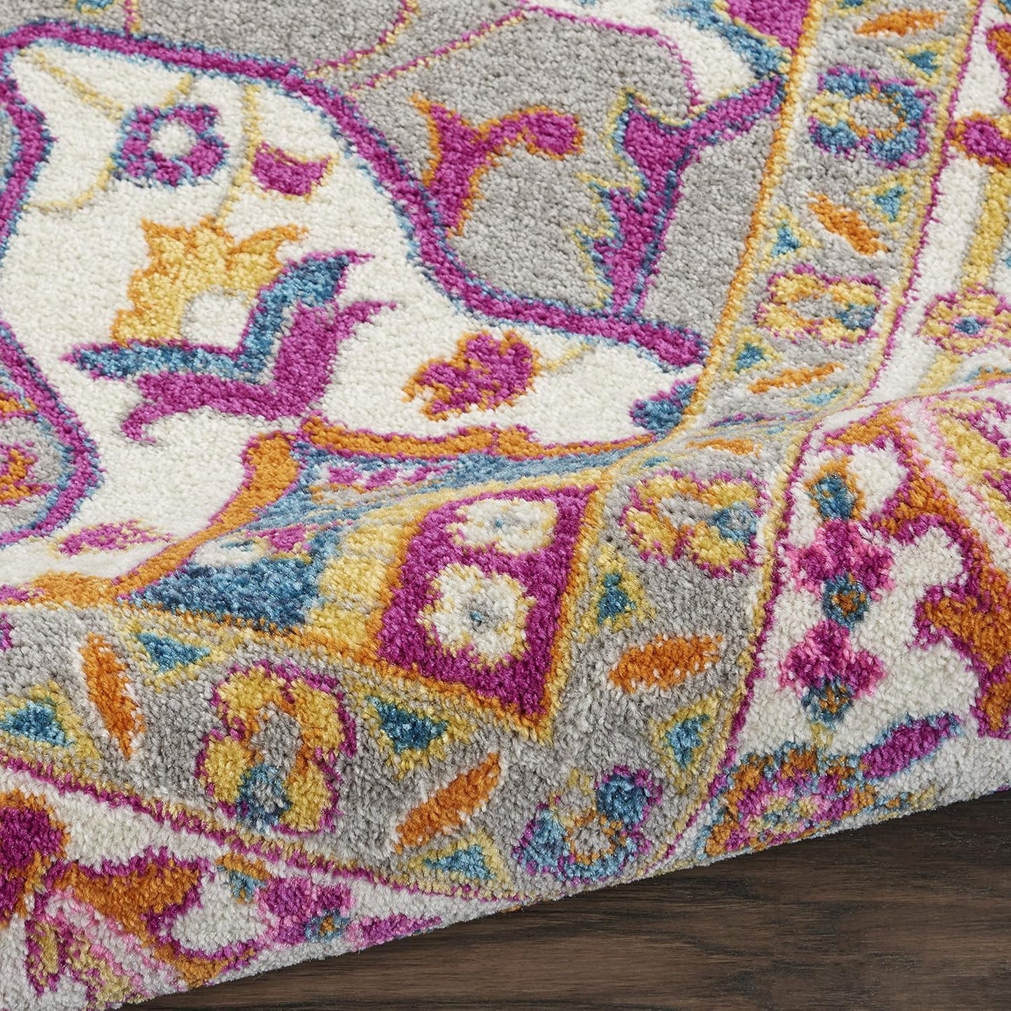 Nourison Home Passion Teal Multicolor 9' x 12' Area Rug - Easy Clean, Non Shedding, Bed Room, Living Room, Dining Room, Kitchen (9' x 12')