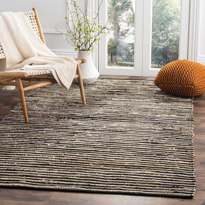 SAFAVIEH Area Rug 3x5 - Rag Rug Collection - Blue & Multi, Handmade Cotton, Boho Stripe Pattern, Ideal for Entryway, Living Room, Bedroom, Dining Space (RAR130B)