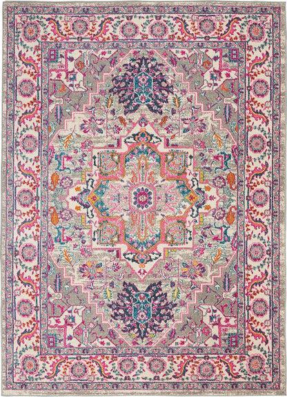 Nourison Home Passion Teal Multicolor 9' x 12' Area Rug - Easy Clean, Non Shedding, Bed Room, Living Room, Dining Room, Kitchen (9' x 12')