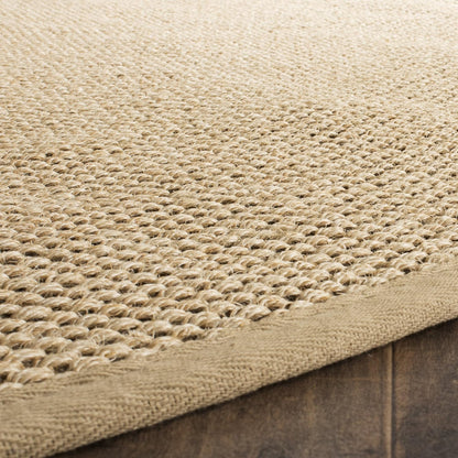 SAFAVIEH Area Rug 11x15 - Natural Fiber Collection - Large - Maize & Linen Color, Sisal, Woven Design with Border (NF141B) - Colors A