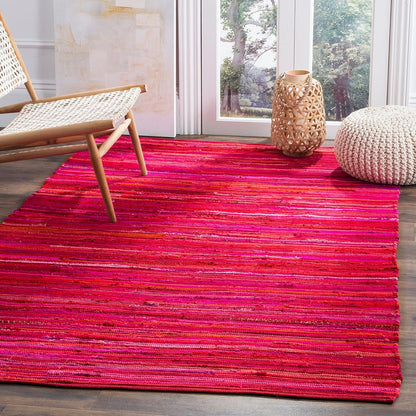 SAFAVIEH Area Rug 3x5 - Rag Rug Collection - Blue & Multi, Handmade Cotton, Boho Stripe Pattern, Ideal for Entryway, Living Room, Bedroom, Dining Space (RAR130B)