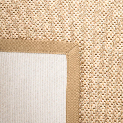 SAFAVIEH Area Rug 11x15 - Natural Fiber Collection - Large - Maize & Linen Color, Sisal, Woven Design with Border (NF141B) - Colors A