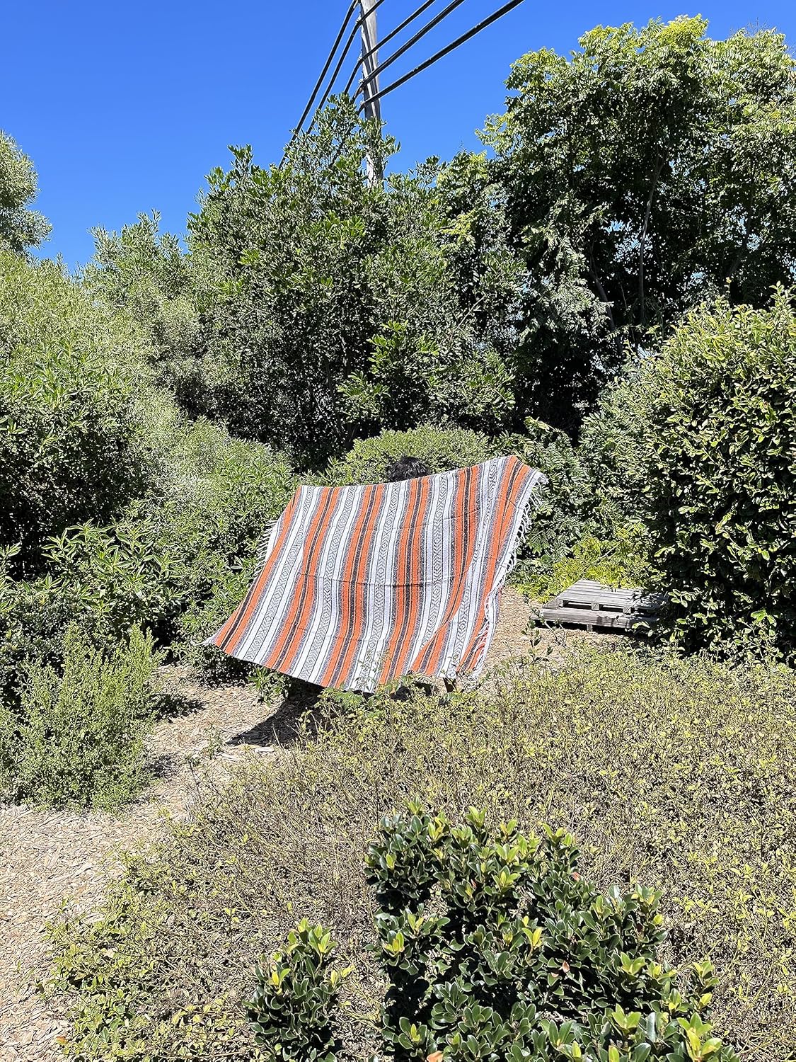 Open Road Goods Blue Mexican Blanket - Authentic Serape Falsa Blanket - Handmade