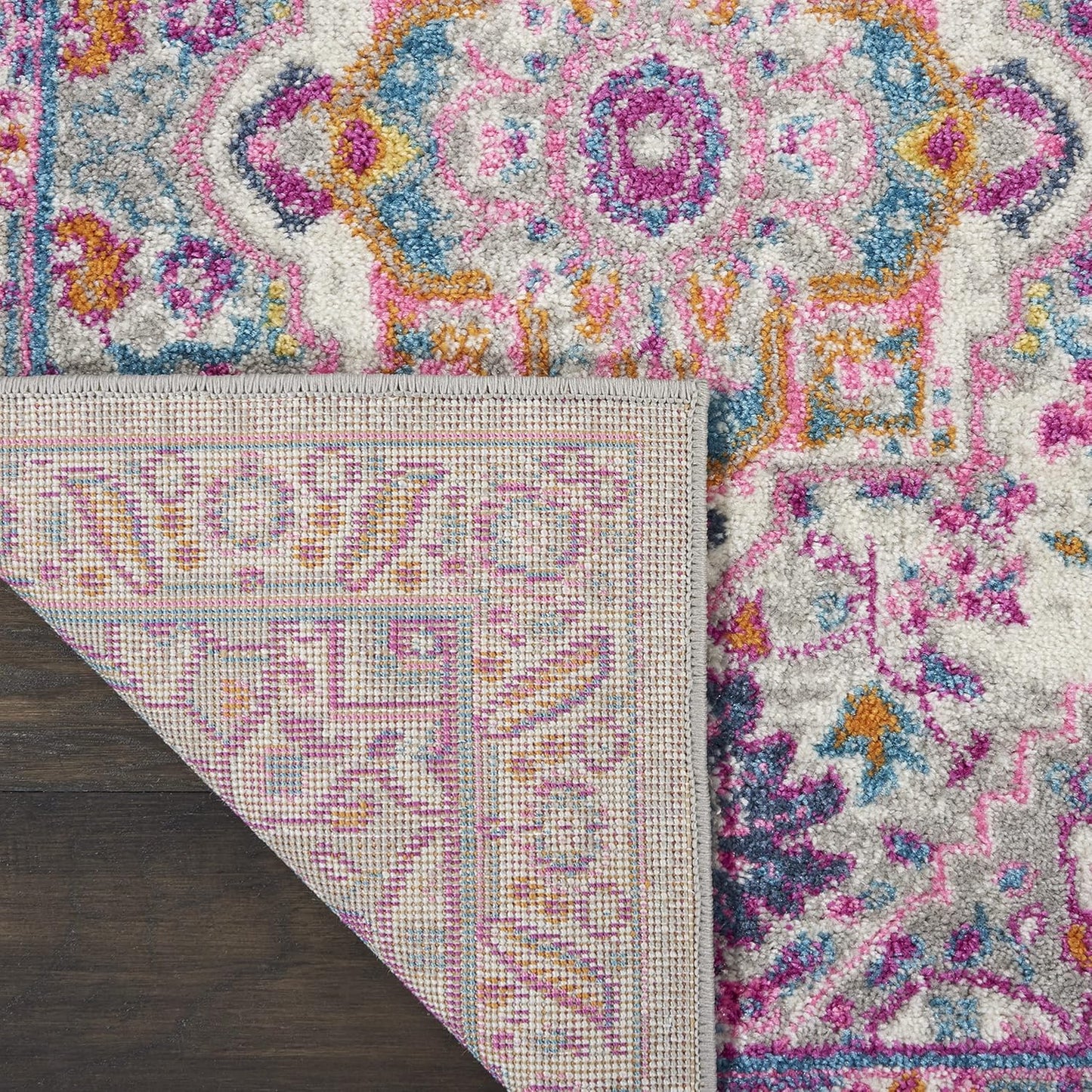 Nourison Home Passion Teal Multicolor 9' x 12' Area Rug - Easy Clean, Non Shedding, Bed Room, Living Room, Dining Room, Kitchen (9' x 12')