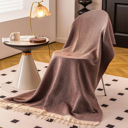 Peshtemania Premium Cotton Throw Blanket, 50x60 inches, Light Blue, Turkish Herringbone, Farmhouse Decor, Yoga Blanket, Picnic Blanket