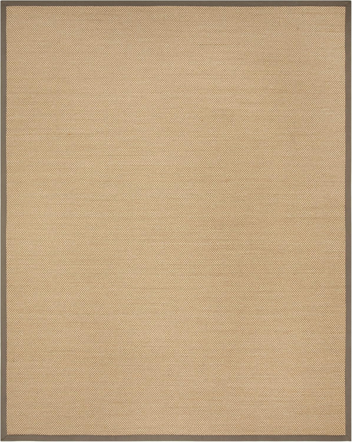 SAFAVIEH Area Rug 11x15 - Natural Fiber Collection - Large - Maize & Linen Color, Sisal, Woven Design with Border (NF141B) - Colors A