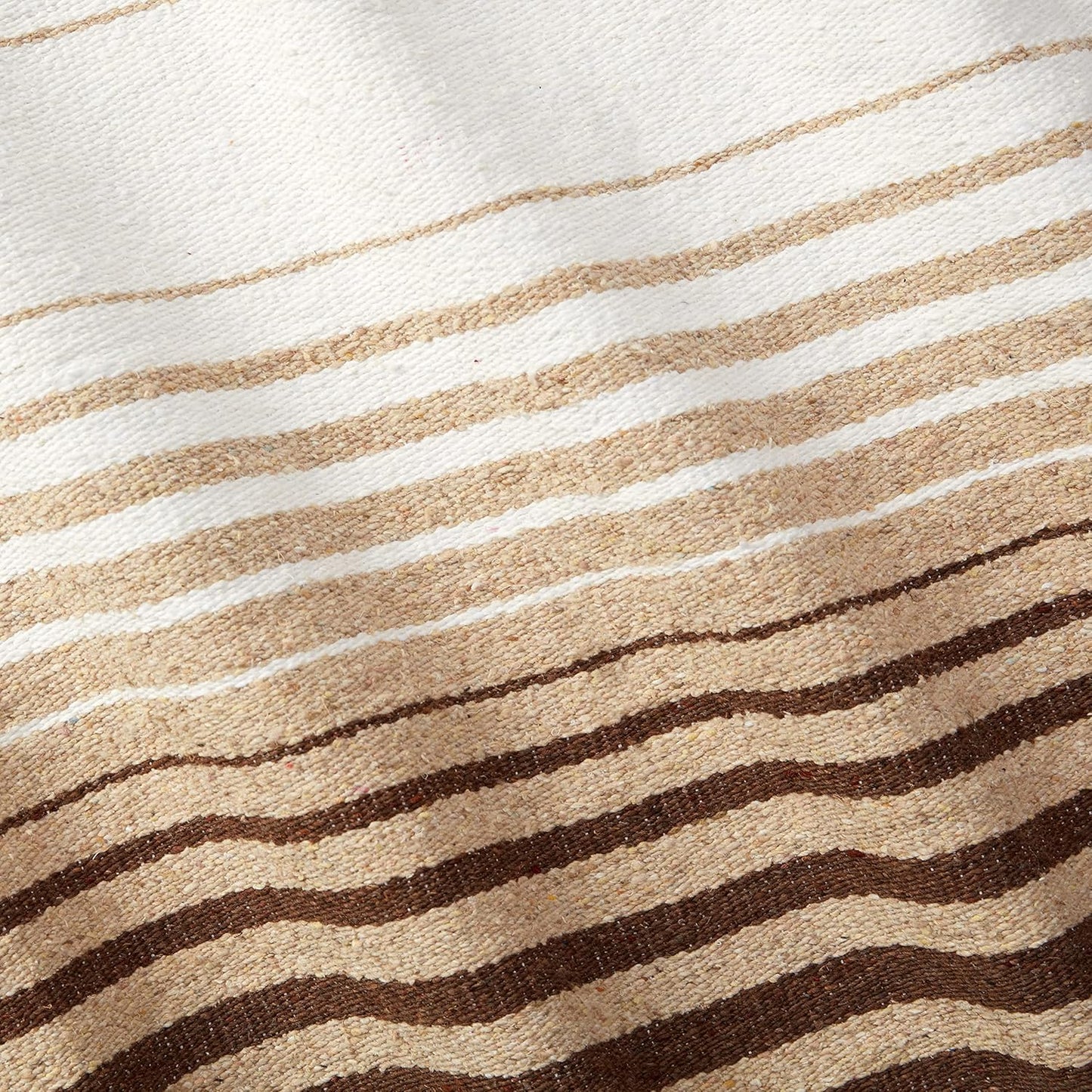 Mexican Blanket by Laguna Beach Textile Co - Beach, Yoga, Camping, or Decorative Throw Blanket - Traditional Handmade Serape (Ivory)