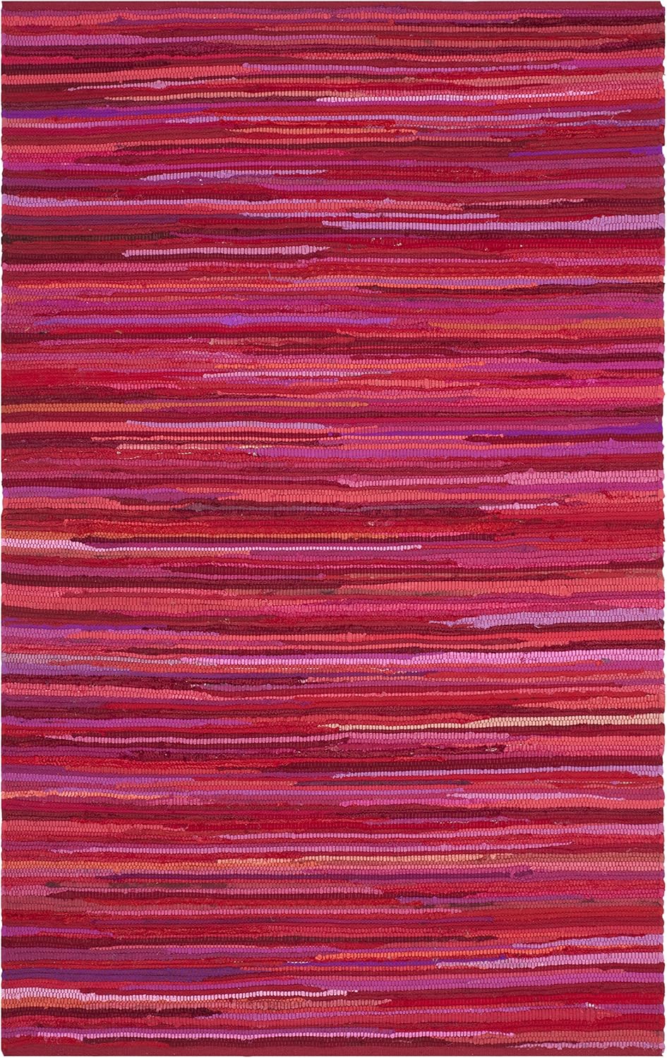 SAFAVIEH Area Rug 3x5 - Rag Rug Collection - Blue & Multi, Handmade Cotton, Boho Stripe Pattern, Ideal for Entryway, Living Room, Bedroom, Dining Space (RAR130B)