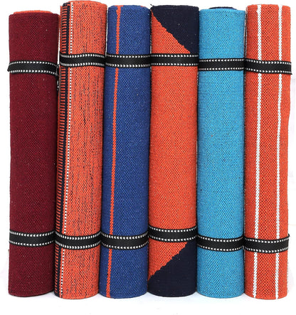 KD Yoga Rug Mat Convert Plastic Yoga Mat to Eco Friendly 100% Cotton Gripping with Corner Pocket