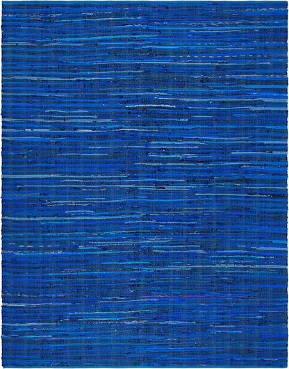 SAFAVIEH Area Rug 3x5 - Rag Rug Collection - Blue & Multi, Handmade Cotton, Boho Stripe Pattern, Ideal for Entryway, Living Room, Bedroom, Dining Space (RAR130B)