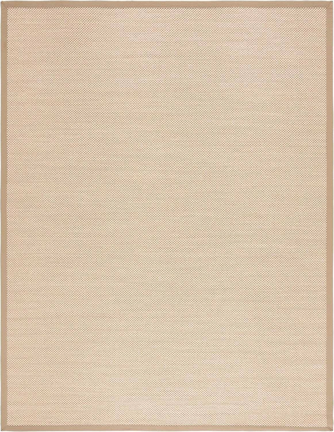 SAFAVIEH Area Rug 11x15 - Natural Fiber Collection - Large - Maize & Linen Color, Sisal, Woven Design with Border (NF141B) - Colors A