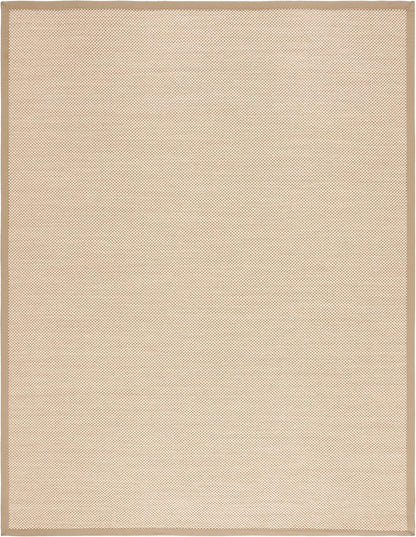 SAFAVIEH Area Rug 11x15 - Natural Fiber Collection - Large - Maize & Linen Color, Sisal, Woven Design with Border (NF141B) - Colors A