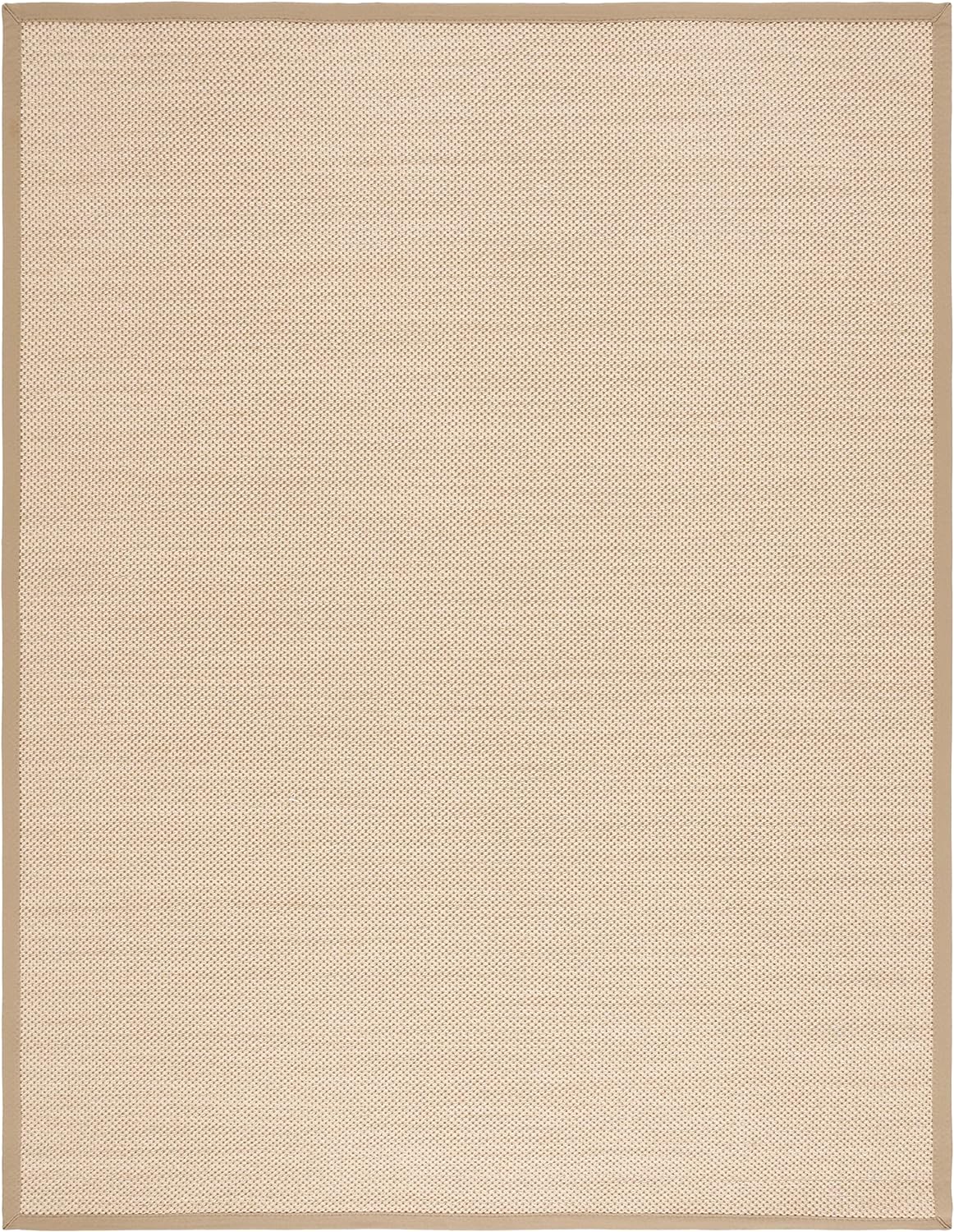 SAFAVIEH Area Rug 11x15 - Natural Fiber Collection - Large - Maize & Linen Color, Sisal, Woven Design with Border (NF141B) - Colors B
