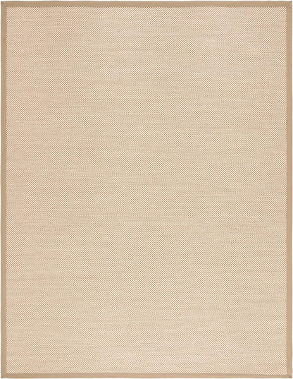 SAFAVIEH Area Rug 11x15 - Natural Fiber Collection - Large - Maize & Linen Color, Sisal, Woven Design with Border (NF141B) - Colors B