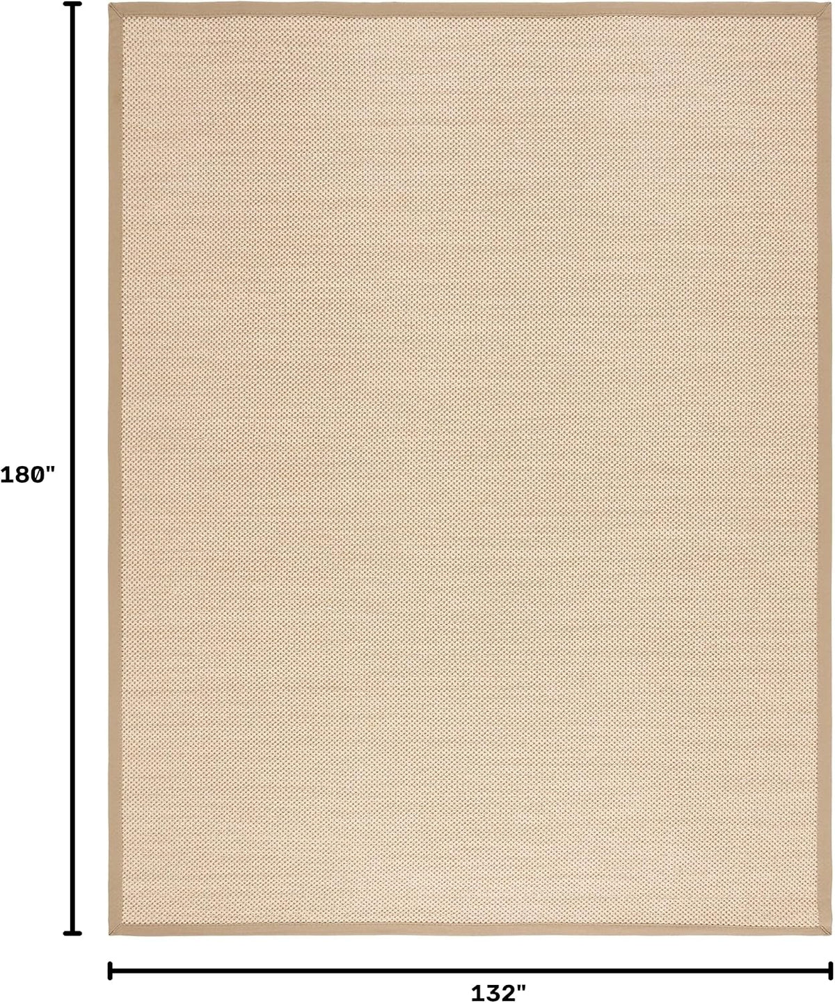 Area Rug 11x15 - Natural Fiber Collection - Large - Maize & Linen Color, Sisal, Woven Design with Border (NF141B) - Colors B