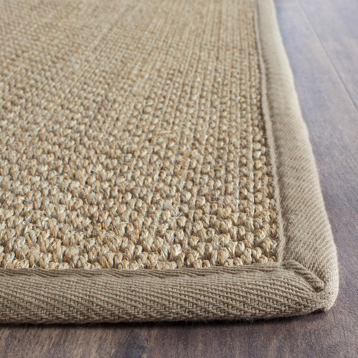 Area Rug 11x15 - Natural Fiber Collection - Large - Maize & Linen Color, Sisal, Woven Design with Border (NF141B) - Colors B