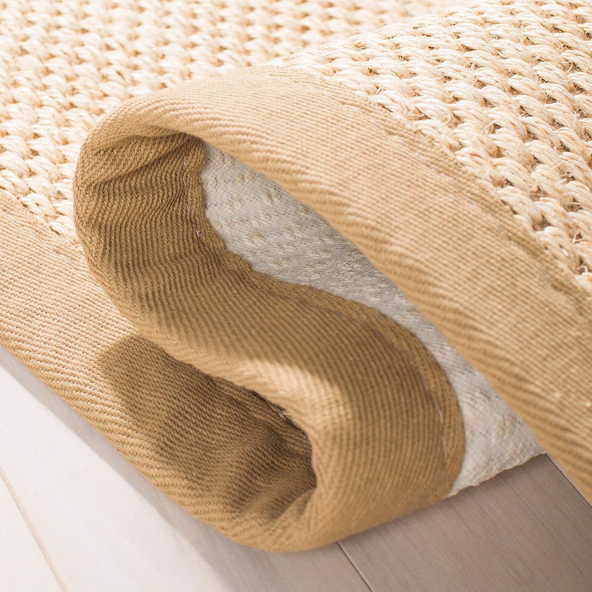 Area Rug 11x15 - Natural Fiber Collection - Large - Maize & Linen Color, Sisal, Woven Design with Border (NF141B) - Colors B