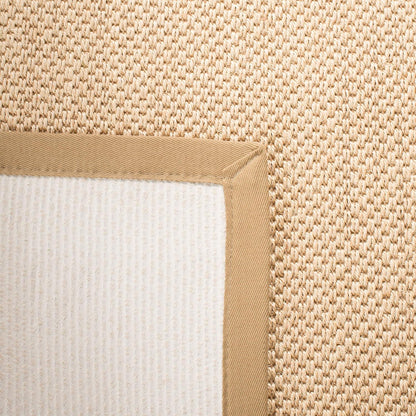Area Rug 11x15 - Natural Fiber Collection - Large - Maize & Linen Color, Sisal, Woven Design with Border (NF141B) - Colors B