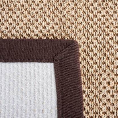 Area Rug 11x15 - Natural Fiber Collection - Large - Maize & Linen Color, Sisal, Woven Design with Border (NF141B) - Colors B