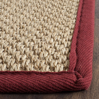 Area Rug 11x15 - Natural Fiber Collection - Large - Maize & Linen Color, Sisal, Woven Design with Border (NF141B) - Colors B
