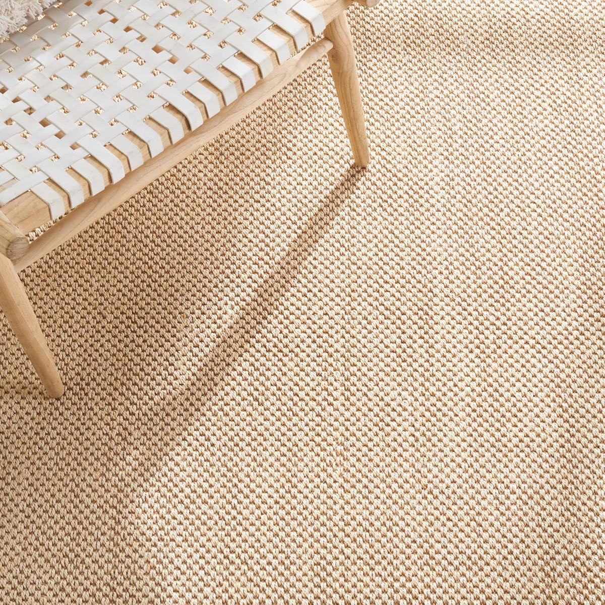 Area Rug 11x15 - Natural Fiber Collection - Large - Maize & Linen Color, Sisal, Woven Design with Border (NF141B) - Colors B