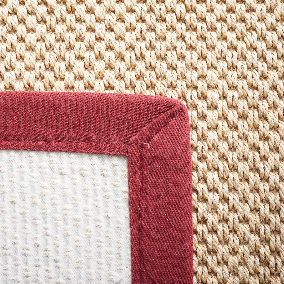 Area Rug 11x15 - Natural Fiber Collection - Large - Maize & Linen Color, Sisal, Woven Design with Border (NF141B) - Colors B