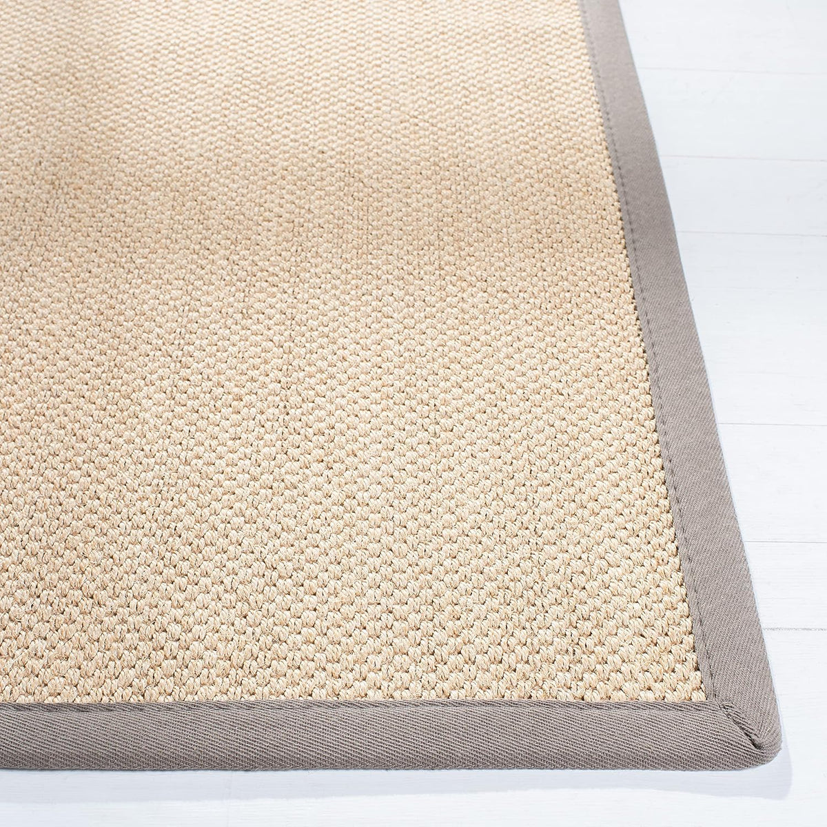 Area Rug 11x15 - Natural Fiber Collection - Large - Maize & Linen Color, Sisal, Woven Design with Border (NF141B) - Colors B