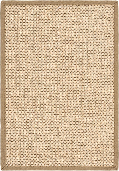 Area Rug 11x15 - Natural Fiber Collection - Large - Maize & Linen Color, Sisal, Woven Design with Border (NF141B) - Colors B
