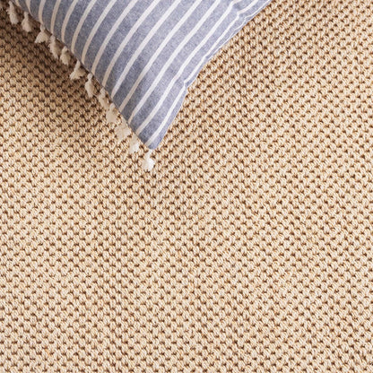 Area Rug 11x15 - Natural Fiber Collection - Large - Maize & Linen Color, Sisal, Woven Design with Border (NF141B) - Colors B